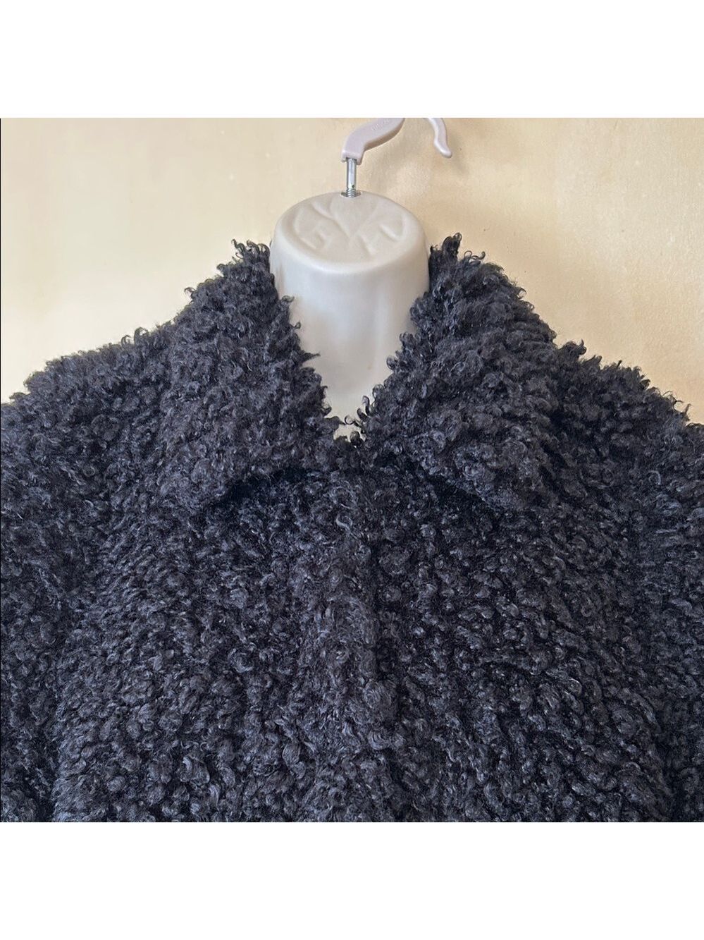 Audrey 3+1 Cozy Black Teddy Jacket size S - Picture 2 of 10